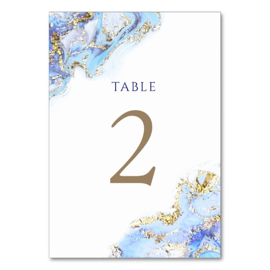 Numéro De Table encre bleue d'aquarelle Tableau Numéro 2 (Par défaut)