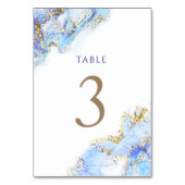 Numéro De Table encre bleue d'aquarelle Tableau Numéro 3 (Dos)