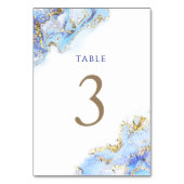 Numéro De Table encre bleue d'aquarelle Tableau Numéro 3 (Par défaut)