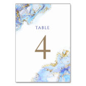 Numéro De Table encre bleue d'aquarelle Tableau Numéro 4 (Dos)