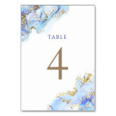 Numéro De Table encre bleue d'aquarelle Tableau Numéro 4 (Par défaut)