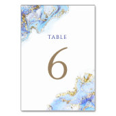 Numéro De Table encre bleue d'aquarelle Tableau Numéro 6 (Par défaut)
