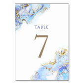 Numéro De Table encre bleue d'aquarelle Tableau Numéro 7 (Dos)