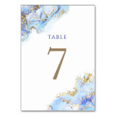 Numéro De Table encre bleue d'aquarelle Tableau Numéro 7 (Par défaut)