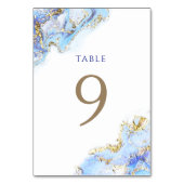Numéro De Table encre bleue d'aquarelle Tableau Numéro 9 (Par défaut)