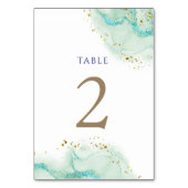 Numéro De Table encre turquoise couleur d'aquarelle Tableau Numéro (Dos)