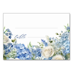 Numéro De Table English Garden Blue Hydrangea White Roses Party