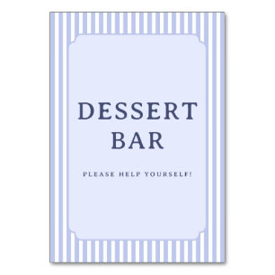 Numéro De Table Enseigne de Bar à Desserts Bleu Vintage