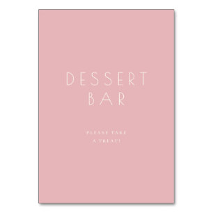 Numéro De Table Enseigne de bar à desserts minimaliste rose amical