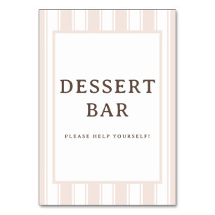 Numéro De Table Enseigne de bar à desserts sérif beige chaud