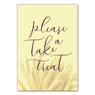 Numéro De Table Enseigne de friandises cursives marron chaud