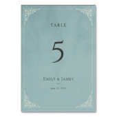 Numéro De Table Ensemble de mariage Dusty Blue Héron Français (Par défaut)