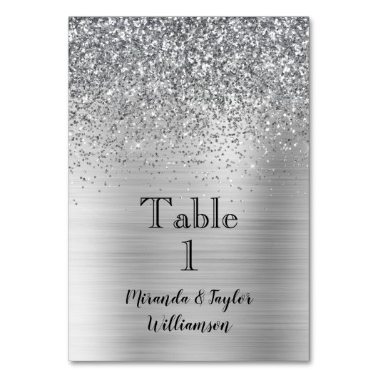 Numéro De Table Épersion de Parties scintillant en argent Glam (Par défaut)