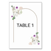 Numéro De Table Equestrian Purple Floral Rustic Wedding (Dos)