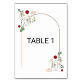 Numéro De Table Equestrian Red Floral Rustic Wedding (Dos)