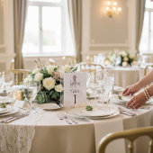 Numéro de table esquisse de lustre à ruban rose