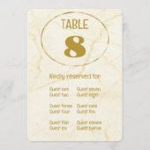 Numéro de table et carte de placement en marbre do (Dos)