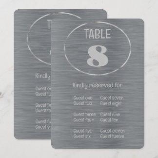 Numéro de table et carte de placement Gris argenté