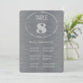 Numéro de table et carte de placement Gris argenté (Debout devant)