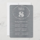 Numéro de table et carte de placement Gris argenté (Dos)