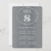 Numéro de table et carte de placement Gris argenté (Devant)