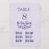 Numéro de table et carte de placement lilas et ble (Devant)
