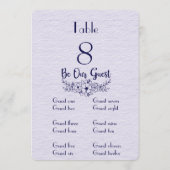Numéro de table et carte de placement lilas et ble (Dos)