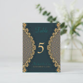 Numéro de table et menu invité en dentelle sarcell (Debout devant)