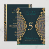 Numéro de table et menu invité en dentelle sarcell (Devant / Derrière)