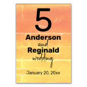 Numéro De Table Été Russe Décontracté Jaune Pêche Mariage (Par défaut)