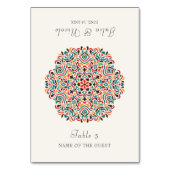 Numéro De Table Ethnic Botanical Accent Wedding Place Card (Par défaut)