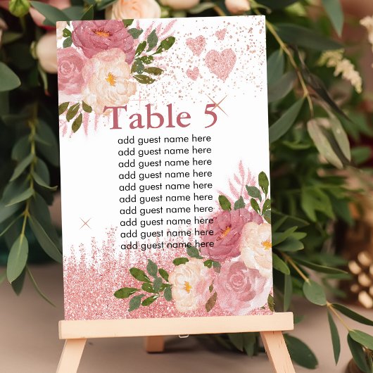 Numéro De Table Étincelle De Parties scintillant Rose Glitz Et Gla