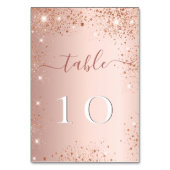 Numéro De Table Étincelle d'or rose mariage (Dos)