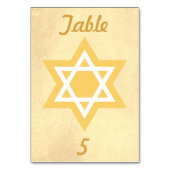 Numéro De Table Etoile blanche et or de David (Dos)