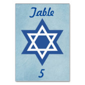 Numéro De Table Étoile bleue et blanche de David (Dos)