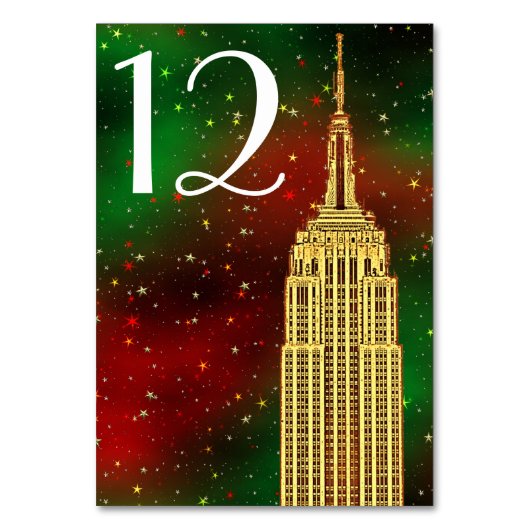 Numéro De Table Étoile dorée ESB Skyline #2 Noël (Par défaut)