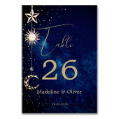 Numéro De Table Etoiles céleste de la lune Mariage Élégant (Par défaut)