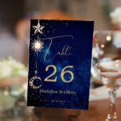 Numéro De Table Etoiles céleste de la lune Mariage Élégant