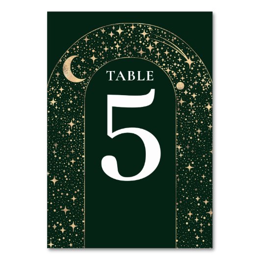Numéro De Table Étoiles célestes Emerald Green Mariage (Par défaut)