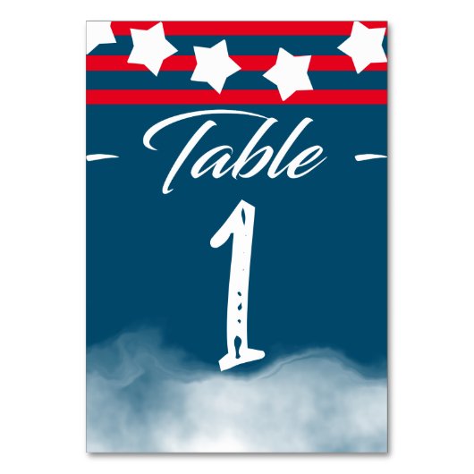 Numéro De Table Étoiles et rayures patriotiques pour 4 juillet (Par défaut)