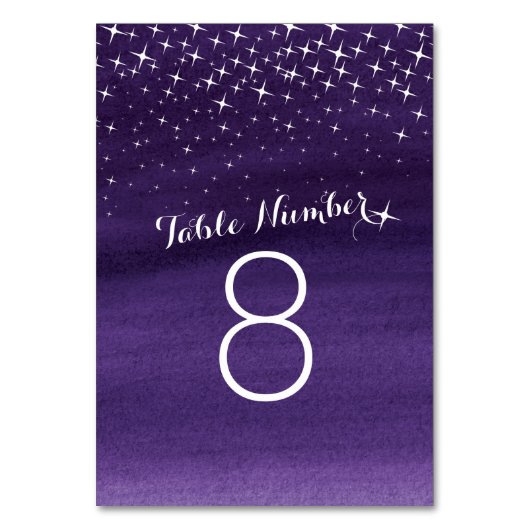 Numéro De Table Etoiles peintes violet ciel Mariages numéros de ta (Par défaut)