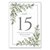 Numéro De Table Eucalyptus Botanique Sage Mariage vert (Dos)