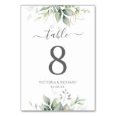 Numéro De Table Eucalyptus Botanique Verdure Aquarelle Élégante (Par défaut)