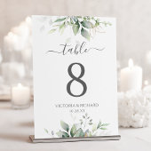 Numéro De Table Eucalyptus Botanique Verdure Aquarelle Élégante