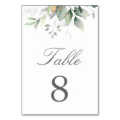 Numéro De Table Eucalyptus Botanique Verdure Aquarelle Élégante (Par défaut)