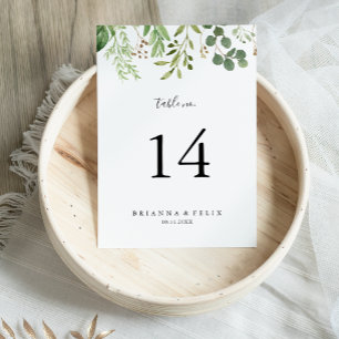 Numéro De Table Eucalyptus Brown simple Mariage floral