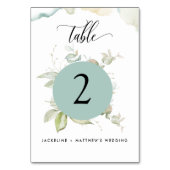 Numéro De Table Eucalyptus Elégant Mariage de verdure, Table verte (Dos)