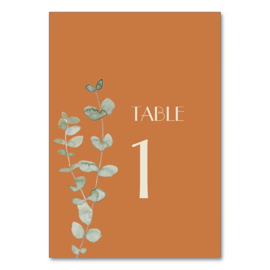 Numéro De Table Éucalyptus en terre cuite Numéro de tableau (Dos)