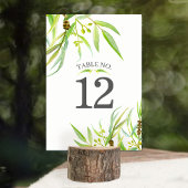 Numéro De Table Eucalyptus feuille aquarelle vert mariage événemen