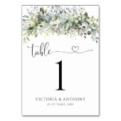 Numéro De Table Eucalyptus Floral Mariage Numéros de tableau (Dos)